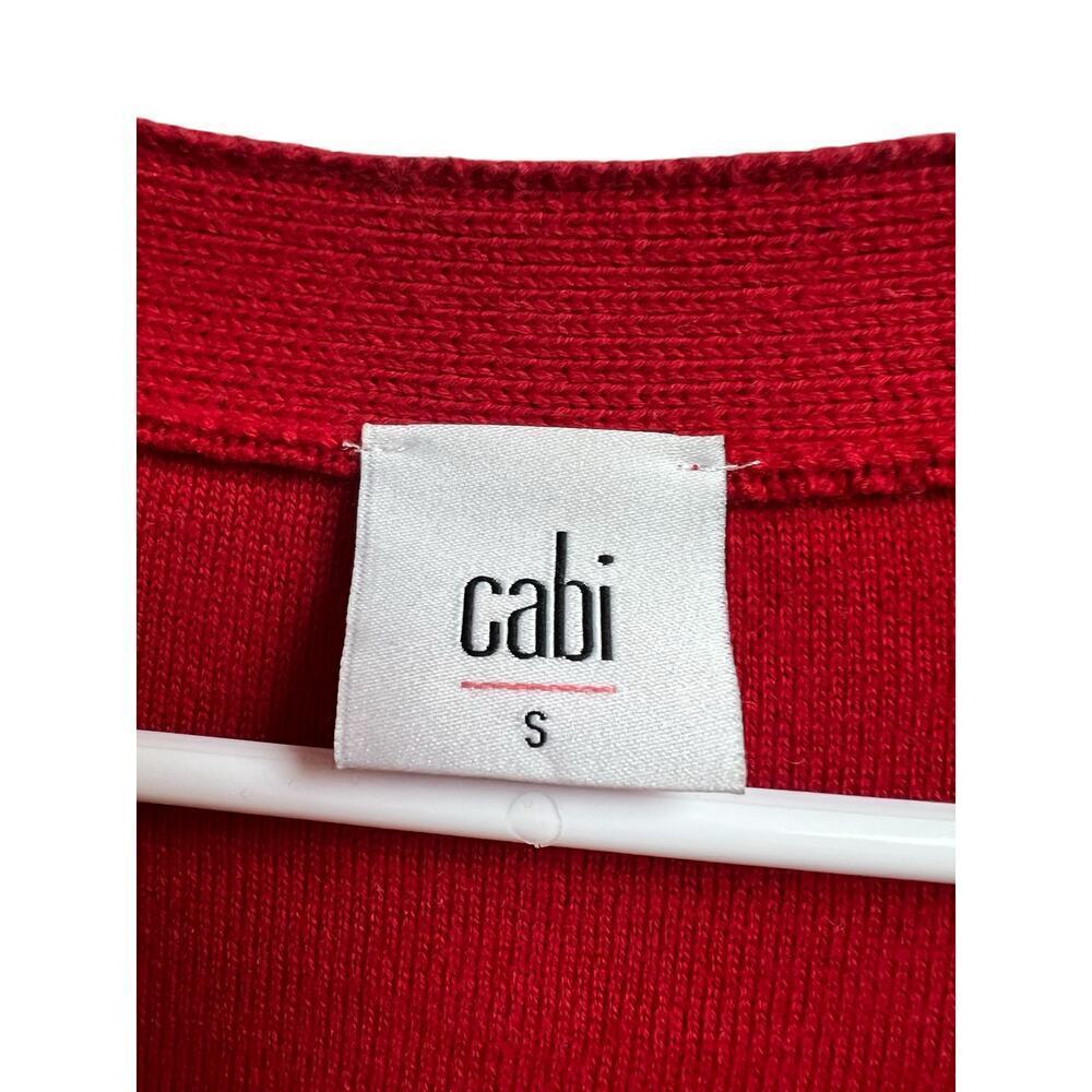 Cabi Cranberry Picnic Cardigan Summer Stripe Cotton Sweater Small - Picture 2 of 9